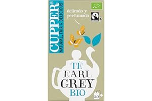 Cupper Té Negro Ecológico Early Grey, 20 Bolsitas