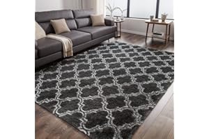 ISMOL Alfombra Suave para salón, Dormitorio, Alfombra Peluda, mullida, Moderna, Antideslizante, Lavable (Gris, 60 x 90 cm)