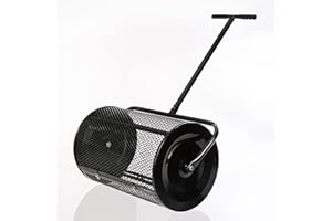 SattesGrün 61x40cm Saatgutstreuer Kompoststreuer 75L Gartenstreuer Düngestreuer für den Rasen mit T Griff