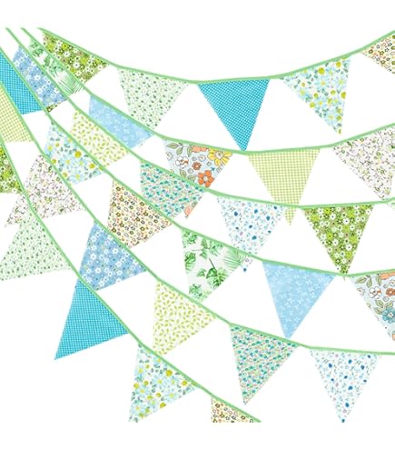 Ghirlanda Bandierine Stella - 4 Metri Con 12 Triangoli | Tessuto Doppia Faccia | Per Feste E Bambini - Foto 6