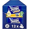 Tempo Soft & Sensitive Tissue Box - Mega Pack - 12 Boxes, 90 Tissues per Box - Paper Handkerchiefs with Almond Oil and Aloe Vera, Machine Washable