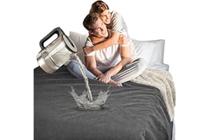 Catalonia Classy Waterproof Dog Blanket, Love Blanket Waterproof Couples, Extra Large Washable Reversible Fleece Throw Blanket for Bed Car Seat, 150 x 200 cm Gray/Tuape