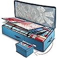 Hearth & Harbor Wrapping Paper Storage Organizer Container - Christmas Wrapping Paper Rolls Storage, Under-Bed Storage Box for Holiday Storage & Accessories - Gift Wrap Storage Organizer Box, Large