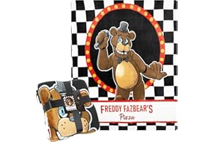 Get Trend Five Nights at Freddy's koc polarowy, miękki koc narzuta na łóżko, sofę, 150 x 130 cm, dekoracja sypialni, prezent dla graczy