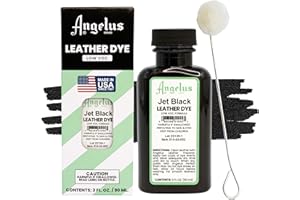 Angelus Leather Dye - Flexible Leather Dye for Shoes, Boots, Bags, Crafts, Furniture, & More 3oz (Jet Black)