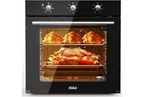 Hobsir hob 60cm Built-In Electric Oven with 60L Capacity & 6 Functions | 250℃ High-Temperature Cooking, 120-Minute Timer | Perfect for Baking, Roasting, and Family Kitchens