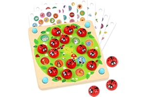 Subtail Juegos de Mesa Niños y NiñAs 3 4 5 Años - Juego de Memoria de Madera de Mariquita - Memory Juegos Niños 4 5 6 Años - Juegos Educativos Smart Games - Regalo Niño 3 4 5 Años