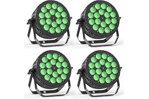 ERREYHT RGBW 180 W Proiettore LED 4 pezzi luce palcoscenico in alluminio pressofuso con DMX512, controllo vocale, per feste, matrimoni, bar e Natale