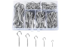 SZSLMY 115 Stk Schraubhaken, Deckenhaken, Cup Hakenschrauben mit Holzgewinde, Einschraubhaken, Haken zum Schrauben Metall zum Aufhängen, für Hängende Pflanzen Teetassen Schlüssel