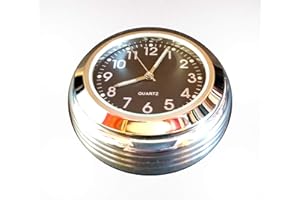 Time 4 Bikes British Made Grooved Royal Enfield Interceptor & Continental GT Stem Nut Cover with Clock (Black Face)