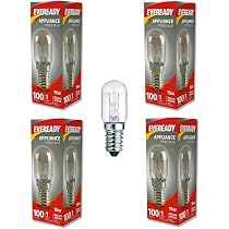 Eveready 15w SES E14 Pygmy Appliance Bulb – 2-Pack, Clear, 240v For Fridge/Freezer/Oven (Warm White)