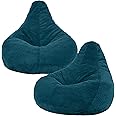 icon Dalton Cord Recliner Bean Bag Set of 2, Teal Green, Large Adult Bean Bag Chair with Filling Included, Comfy Chair, Living Room Furniture, Bedroom Furniture