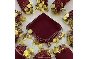 ERYA 10x einfarbig Halay Mendili Set Tanztücher Dügün Hochzeit Verlobung Kina Mendil Nisan Dügün türkische Hochzeit (Bordeaux)