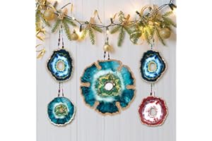 BBITA 5PCS Floral Flower Wine Rack Resin Molds with Druzy Geode Agate Resin Coaster Molds Wine Glass Holder Epoxy Resin Molds Silicone Wine Butler Casting Molds for Wine Bottle Holder, Wine Caddy