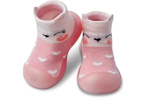 Dookeh Krabbelschuhe Baby, Lauflernschuhe Kinder, Rutschfeste Hüttenschuhe Sockenschuhe für Mädchen Junge