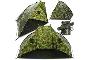 DNA LEISURE Carp Fishing Brolly Day Shelter System with Sewn-In Groundsheet – Compact 1-Man Rain & Sun Protection for Beginners, Casual Anglers, and Beach Adventures