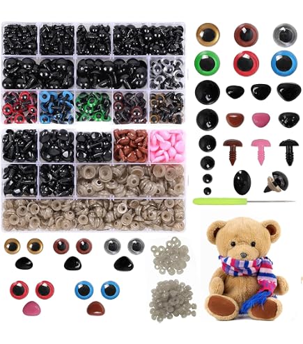 Kit Occhi Sicurezza Per Amigurumi - Pinza + 566 Occhi E Nasi Imbottiti 5-30 Mm - Foto 12