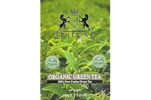 SRILUXE - Premium Quality Ceylon Organic Loose Green Tea | Sri Lankan Luxury Tea | Freshly Harvested 100% Natural Tea | Detox Tea High in Antioxidants (Green Loose Leaves, 100g)