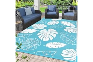 SHACOS Tapis Extérieur Terrasse, 180x270cm Tapis de Sol Réversible Tapis de Paille en Plastique Tapis de Camping Imperméable Tapis de Sol Exterieur pour Terrasse Balcon Camping Pique-Nique