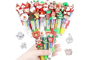 VEYLIN Christmas Multicolour Ballpoint Pens, 30PCS 4 Colours, Xmas Mini Retractable Pens for Kids Novelty Pens for Class Reward Gifts Party Bag Fillers