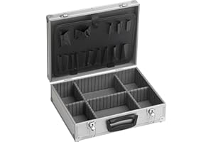 Meister Walizka narzędziowa pusta, 395 x 300 x 130 mm – wzmocnione plecy – indywidualny podział – zamykana skrzynka na narzędzia/organizer/aluminiowa walizka pusta / 9095330