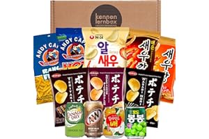 ‎KENNENLERNBOX Snack Party Box | Kennenlernbox mit 12 beliebten Chips und Getränke aus den USA, Korea und Japan | Für Filmabende oder als Geschenkidee für besondere Anlässe