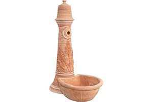 Biscottini Fontana a muro giardino 85x60x36 cm Made in Italy | Fontana da giardino a muro in terracotta | Fontanella da giardino muro esterno