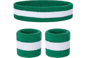ONUPGO Kids Sweatbands Headband Wristband Set - Athletic Cotton Sweat Band for Sports (1 Headband + 2 Wristbands)