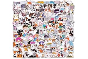 Willingood Wasserdichte Vinyl Aufkleber [200 St¨¹cke, Katzenmuster] Graffiti Stil Aufkleber f¨¹r Auto, Motorrad, Fahrrad, Skateboard, Snowboard, Gep¨ck, Laptop, MacBook, iPad und Mehr