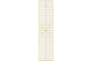 Shiny Merry 6 x 24 inch Transparent Non-Slip Acrylic Quilting Ruler for Precision Cutting, Crafts with Yellow and Black Template Lines