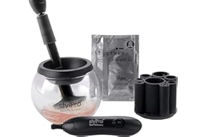 STYLPRO Make-up-Pinselreiniger elektrisch, automatische Pinsel Reinigung. Kosmetikpinsel Reiniger. Reinigung von Kosmetikpinseln. Mit 2 * 10 ml STYLPRO Veganer Make-up-Pinselreiniger