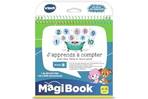 VTech - MagiBook, Livre Éducatif Enfant Niveau 2 J'apprends à Compter, Pages Illustrées et Interactives, Cadeau Fille et Garçon de 4 Ans à 6 Ans - Contenu en Français