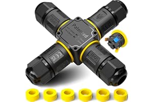 PEBA® Conector de cable estanco IP68,Cajas de Conexiones Impermeables,Conectores electricos rapidos de 4 vías,Manguito de conexión eléctrico exterior 3 pines para jardín apto para cables 4-12mm
