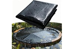 VICTOAM Bâche pour bassin - 6 x 8 m, Robuste Noire Bâche de Bassin en PVC, Bâche Liner pour Bassin Flexible Durable Préformée pour Bassin à Poisson Cascade de Jardin, Fontaines, Jardins d'eau Cascades