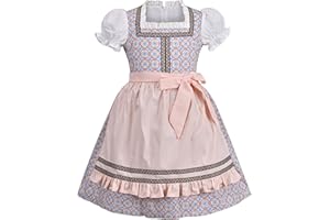 Sunny Fashion Girls German Dirndl Dress S for Bavarian Oktoberfest Vintage Pink Age 6-12 Years