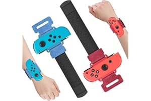 FASTSNAIL 2 Pack Armband Kompatibel mit Switch Just Dance 2025/2024/2023/2022/2021, Armbänder Kompatibel mit Nintendo Switch &OLED Modell,Zubehör Kompatibel mit JoyCon(Blau und Rot)