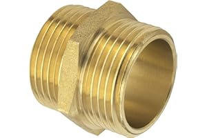 SHYNE Premium 1/2 Zoll Doppelnippel beidseitiges Außengewinde aus hochwertigem Messing robust und rostfrei Anschlussnippel Rohrstutzen