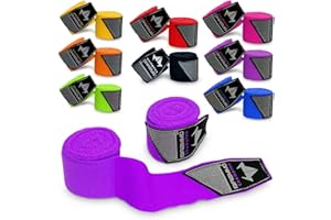 GENERIC Brammo 4.5M Boxing Hand Wraps Elasticated Inner Glove For MMA Muay Thai Kickboxing Bandages - Great Protection for MMA, Muay Thai, Kickboxing, Martial Arts Training & Combat Sports