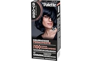 Syoss by Palette Colorazione Permanente 1-4 Nero Blu, Colorazione capelli permanente con Cheratina, Tinta capelli nero blu per 100% copertura dei capelli bianchi e fino a 100 giorni di colore intenso