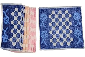 Ilkadim Export 8 Stück Waschlappen 100% Baumwolle, 30 x 30cm, Set farbig gemischt, (Blüte Gitter)