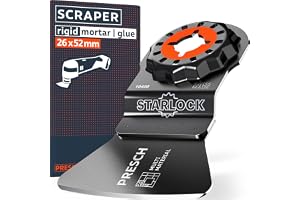 Presch Multiverktygstillbehör Skrapa Murbruk och Lim 52mm - Starlock System för verktygsfritt byte - Extra robust tack vare k