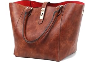 SQLP Damen Henkeltaschen Leder Groß Kapazität Shopper Tasche Student Schultasche Arbeit Handtasche für Damen Schultertaschen Weich Umhängetasche