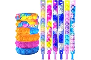 Yeefunjoy 12 Pezzi Fidget Toys Set Braccialetti, Push Bubble Bracelets Fidget Toy, Fidget Toys Antistress Push And Pop Bubble Sensory Fidget Toy per Bambini Adulti