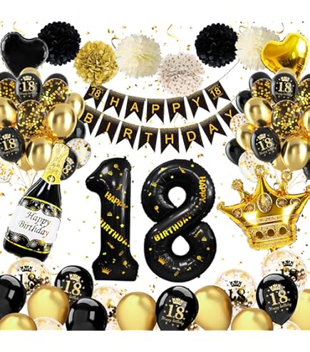 Bordjes glitter 18e verjaardag (8 stuks) - A Ballonnen
