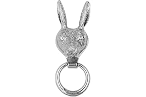 BRASS BEE Silver Hare Door Knocker for Front Door | Polished Solid Brass Knockers with Strike Plate | UPVC | Rabbit Hare Front Door Furniture with a Unique Design (Silver)