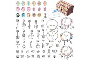 Mocoosy Charm Bracelet Making Kit for Girls, Gifts for 5-12 Year Old Girls Toys, Jewellery Making Kit for Teenage Girl Art and Crafts for Kids Age 5-12, Christmas Birthday Gift for Girl Teens Children