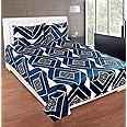 RD TREND 190 GSM Flannel Warm Bedsheets for Winter, Double Flat Size 90 x 100 Inches, 2 Pillow Covers 18 x 28 Inches (Blue Tringle, Double Flat)