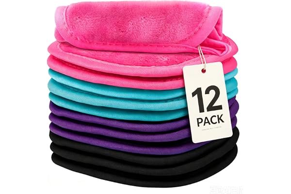 Orighty Lot de 12 lingettes démaquillantes réutilisables pour enlever instantanément la saleté avec juste de l'eau 12,7 x 12,7 cm