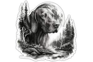 ‎SAMUNSHI Samunshi® Magyar Vizsla im Wald Aufkleber Wohnmobil Aufkleber für Motorrad Fahrrad Roller oder Camper Camping Wohnwagen Mountainbike Rennrad Hund Dogo 40x40cm