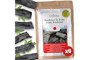 Orinko Kishu Binchotan 6X (150g, 25 g x 6) | Dąb Ubame z Wakayama - Oryginalny Tradycyjny Węgiel Aktywny Binchotan z Japonii (Wakayama) do Filtrowania Wody w Dzbanku